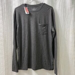 Vineyard Vines Edgartown Long Sleeve Pocket Tee‎ Shirt Gray Men's Size S
